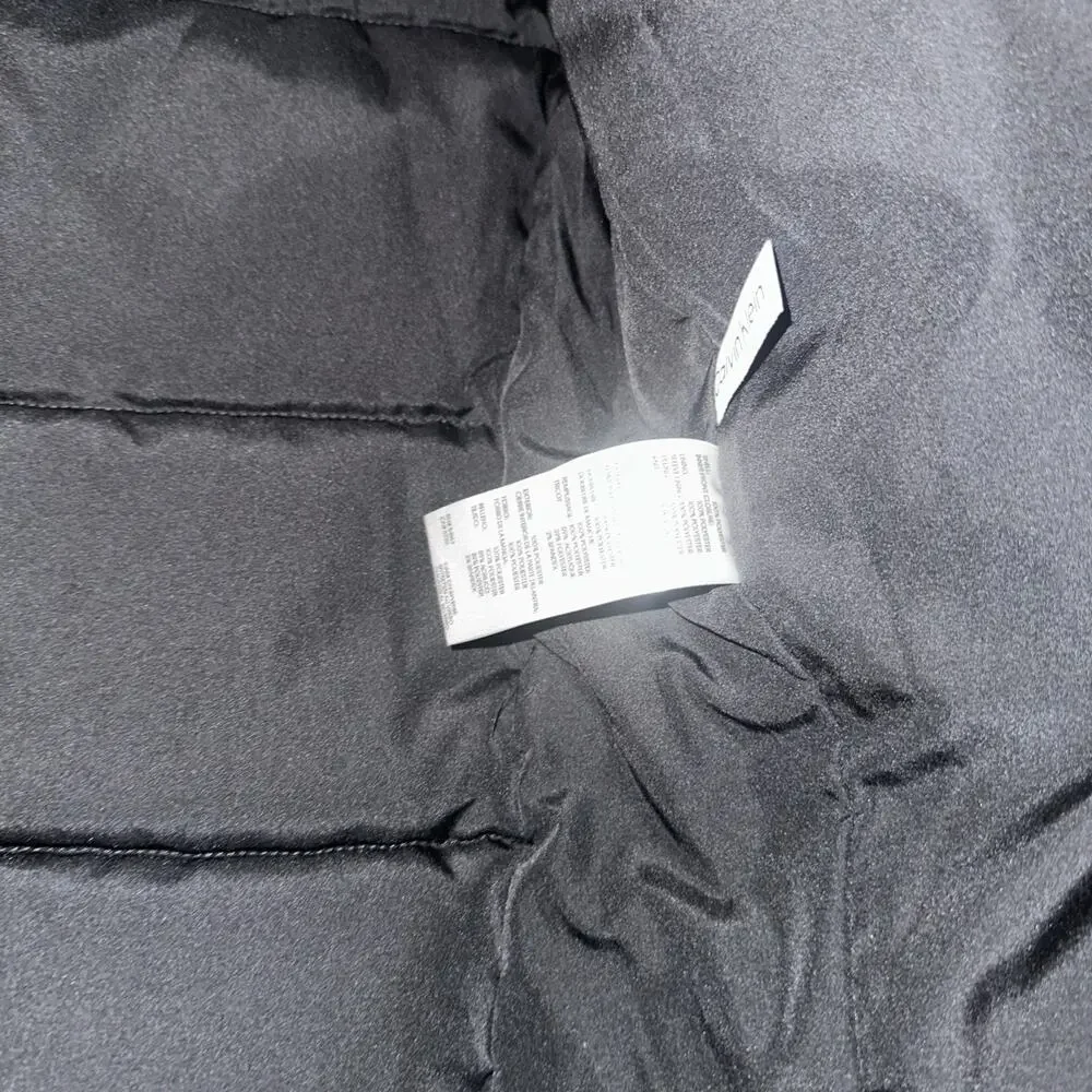 Calvin Klein Men's Core Puffer with Polar Fleece Bib Jacket Black Small